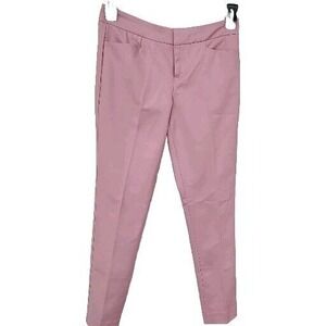 Crosby Sz‎ 2 Mauve PINK HIGH RISE STRETCH ANKLE PANTS Pockets Business Casual